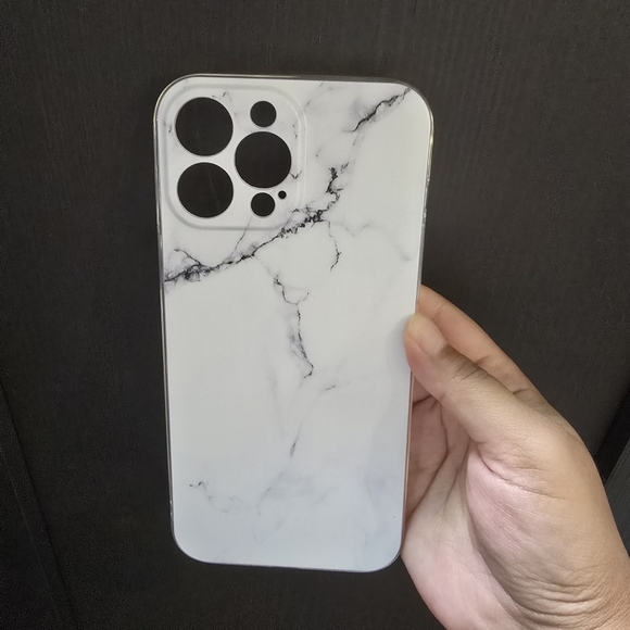 iPhone 13 Pro Max White Marbled Phone Case - Picture 1 of 4